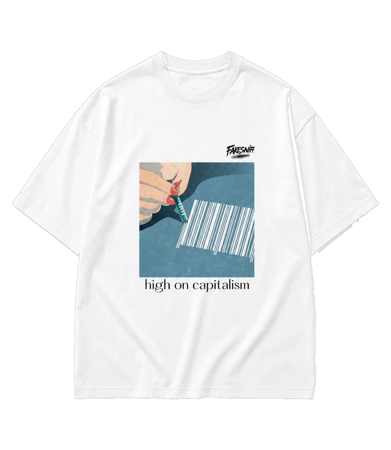 HIGH ON CAPITALISM, white, voorkant